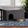 Baxton Studio Faber ModernDark Grey Fabric Upholstered and Wood Cat Litter Box Cover House 194-12519-ZORO